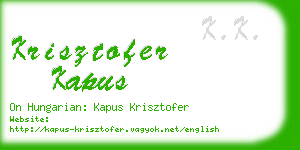 krisztofer kapus business card